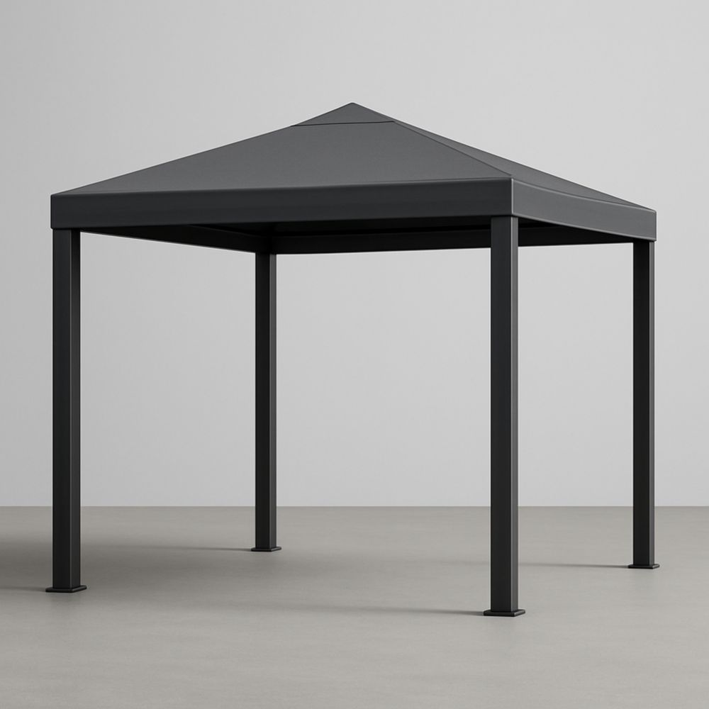 Gazebo quadrato in metallo 300x300 cm Grigio
