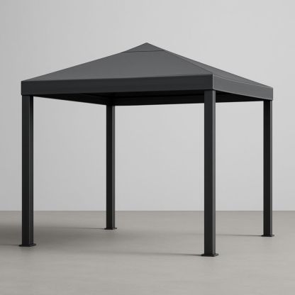 Gazebo quadrato in metallo 300x300 cm Grigio