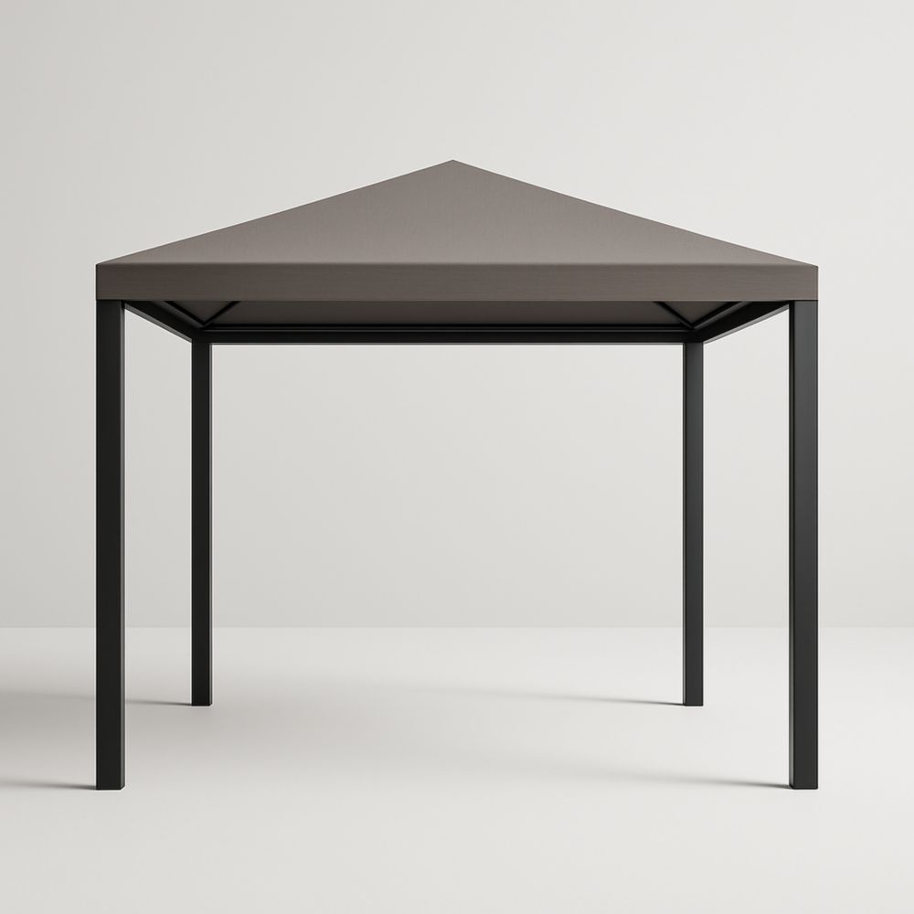 Gazebo quadrato in acciaio marrone 300x300 cm