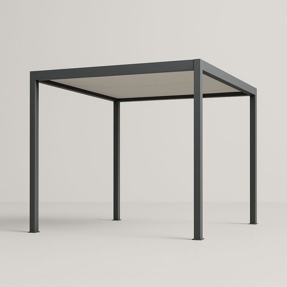 Gazebo quadrato in alluminio con tetto in tessuto 300x300 cm