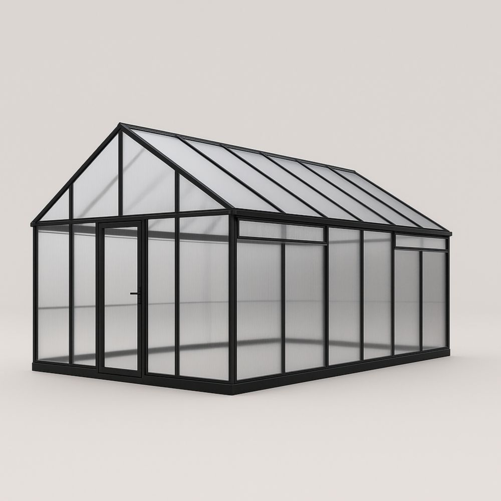 Serra da giardino in alluminio e policarbonato nero