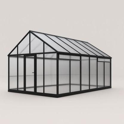 Serra da giardino in alluminio e policarbonato nero