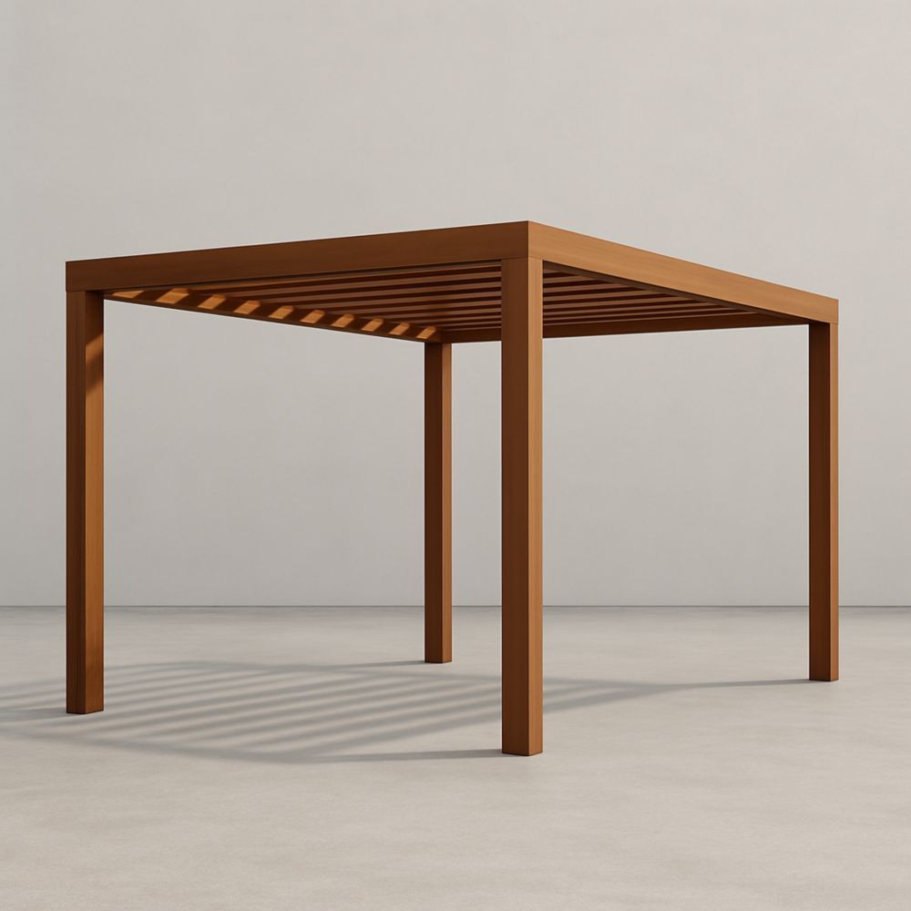 Pergola quadrata in alluminio marrone 300x300 cm