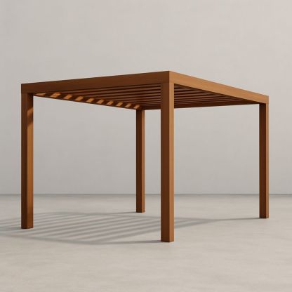 Pergola quadrata in alluminio marrone 300x300 cm