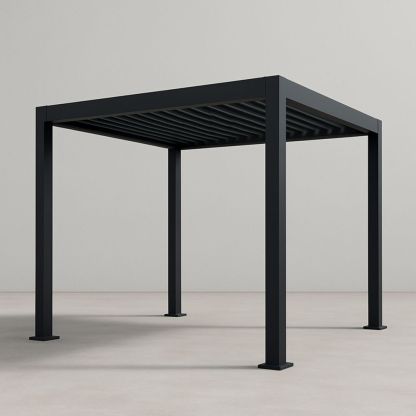 Pergola Quadrata in Alluminio Nero 300x300 cm