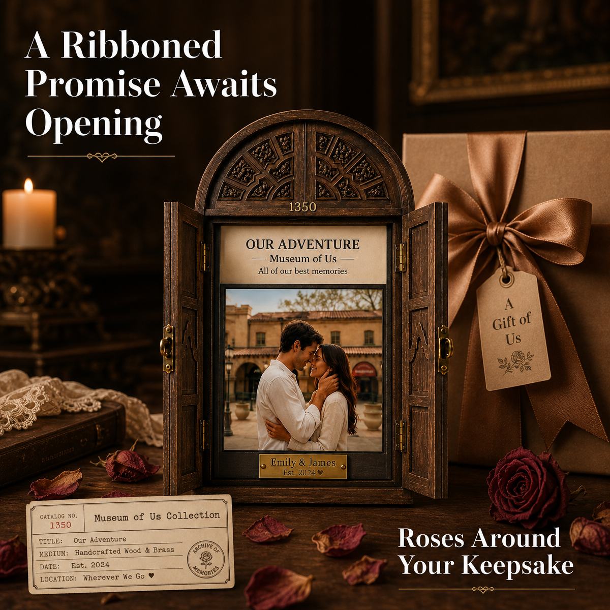 Museum of Us Custom Travel-Inspired Double-Door Photo Frame for Couples & Explorers-Museum of us Frame