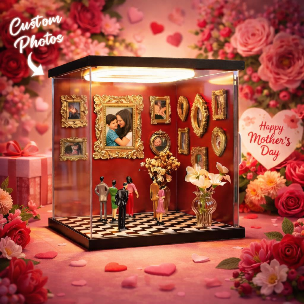 Mother's Day Gift Museum Display Box Custom Photo Frame Personalized Photo Shadow Box for Her Cute Miniature Museum Gifts Meaningful Gift