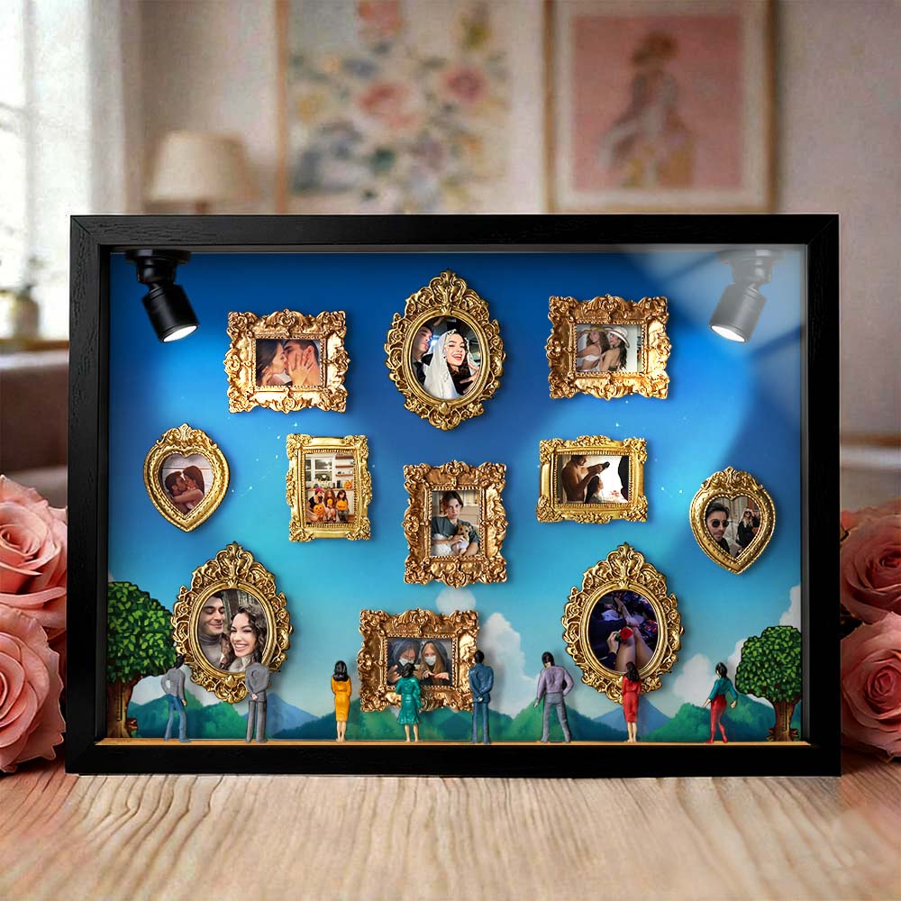 Museum of Us Frame Personalized Four Seasons Collage Photo Frame | Custom Romantic Memory Gift