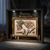 Museum of US Frame Personalized Granny Shadow Box – Custom Family Names Frame with LED Light, Grandma Gift from Grandkids, Unique Keepsake Decor