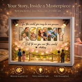 Personalized Mother’s Day Shadow Box Frame – Custom Photo Light Display, Museum Style Memory Gift for Mom