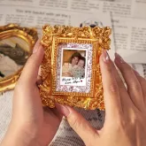 Personalized Mom Photo Vintage Frame, Custom Toile De Jouy Mother's Day Gift from Daughter, Mama Golden Ornate Frame