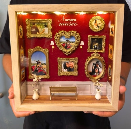 Personalized "Our Museum" Shadow Box Frame – Custom Romantic Photo Display, Vintage Gallery Style Memory Gift for Couples & Anniversary
