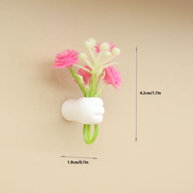 Pink Hand Holding Flower Mini Decorative Figurine 1.9*1.9*4.2 cm - MuseumofUsFrame