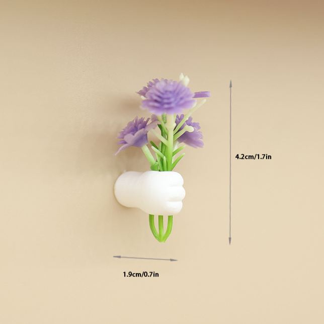 Purple Hand Holding Flower Mini Decorative Figurine 1.9*1.9*4.2 cm - MuseumofUsFrame