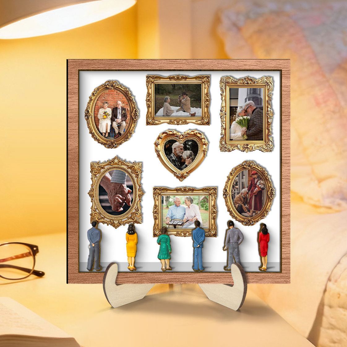 Eternal Love Gallery Plaque – Custom Couple Photos Wooden Art Display | Personalized Gift for Couples