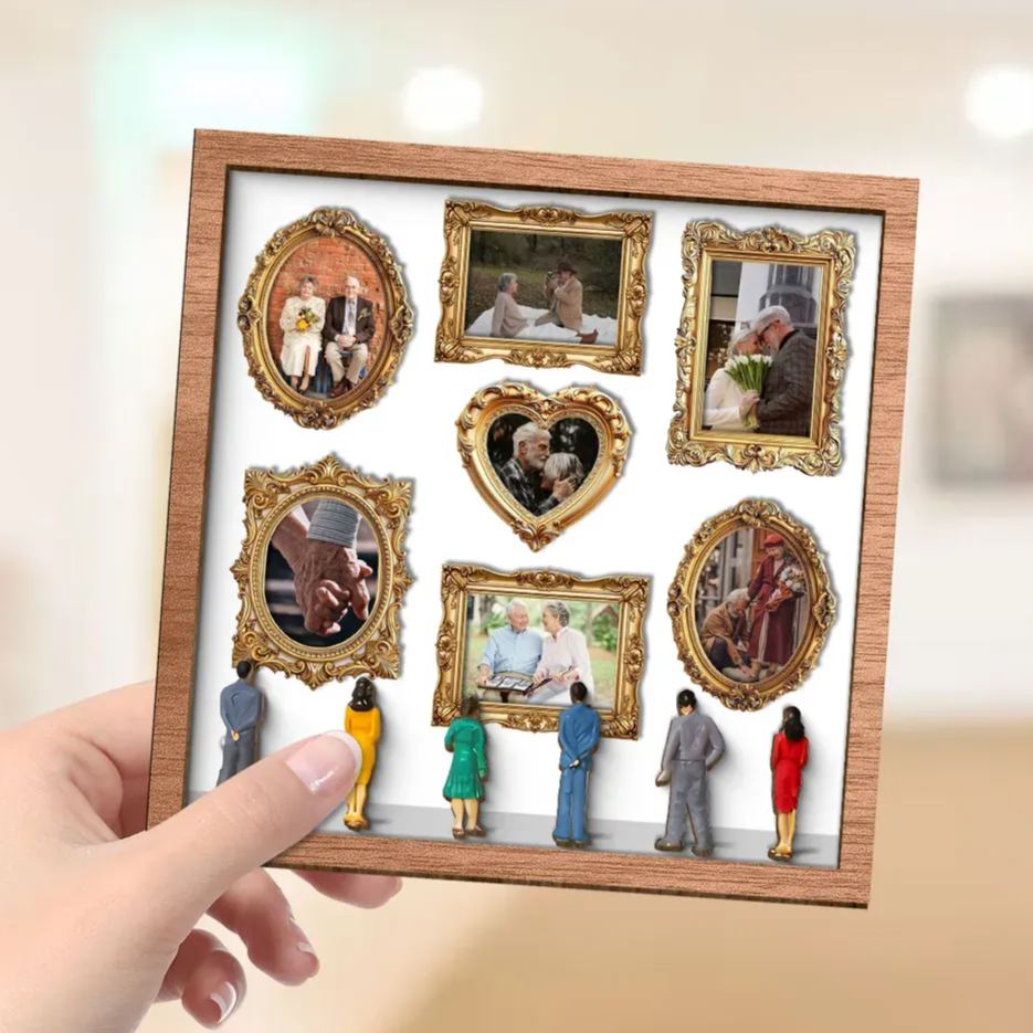 Eternal Love Gallery Plaque – Custom Couple Photos Wooden Art Display | Personalized Gift for Couples