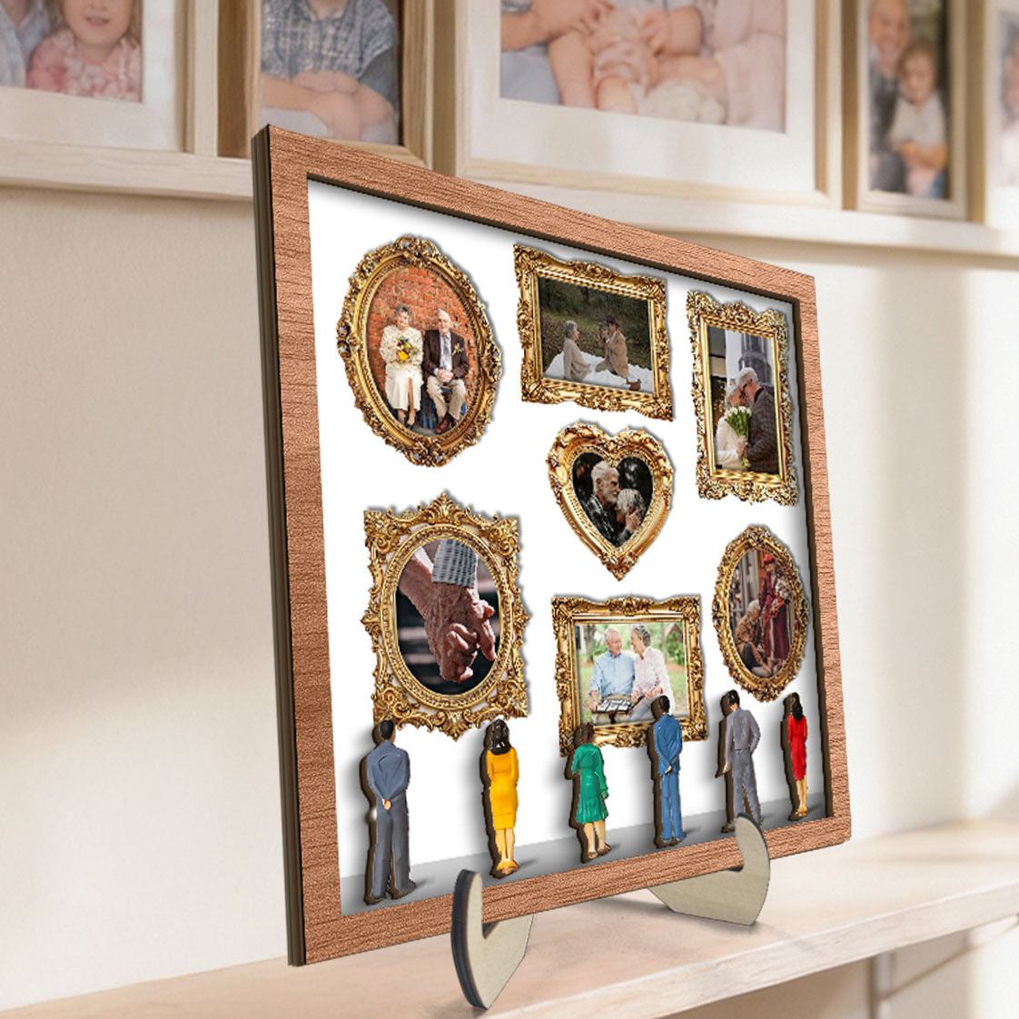 Eternal Love Gallery Plaque – Custom Couple Photos Wooden Art Display | Personalized Gift for Couples