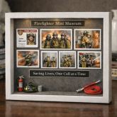 Museum of Us Frame Personalized Firefighter Themed Couples Gift, Custom Miniature Museum Decor, Meaningful Gift for Firefighter Her/Him, Heroic Love Keepsake for First Responders