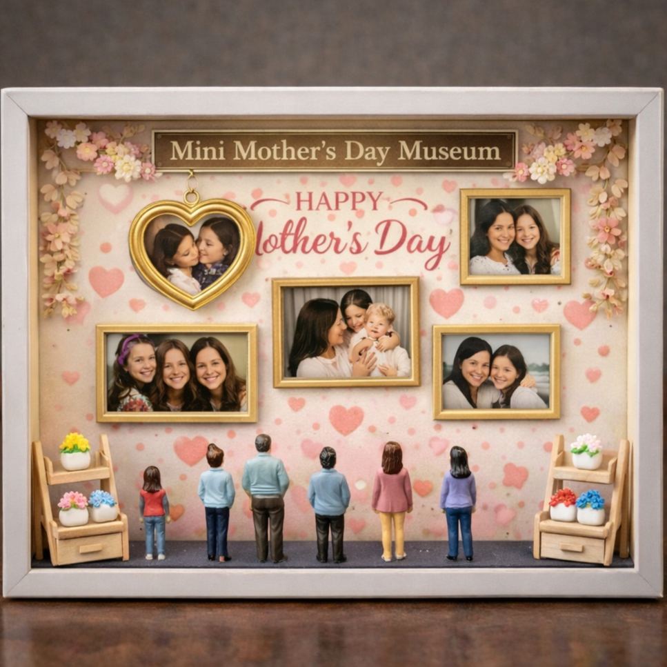 Museum of Us Frame – Personalized Mother’s Day Gift | Mini Memory Museum Frame for Mom | Meaningful Custom Family Keepsake