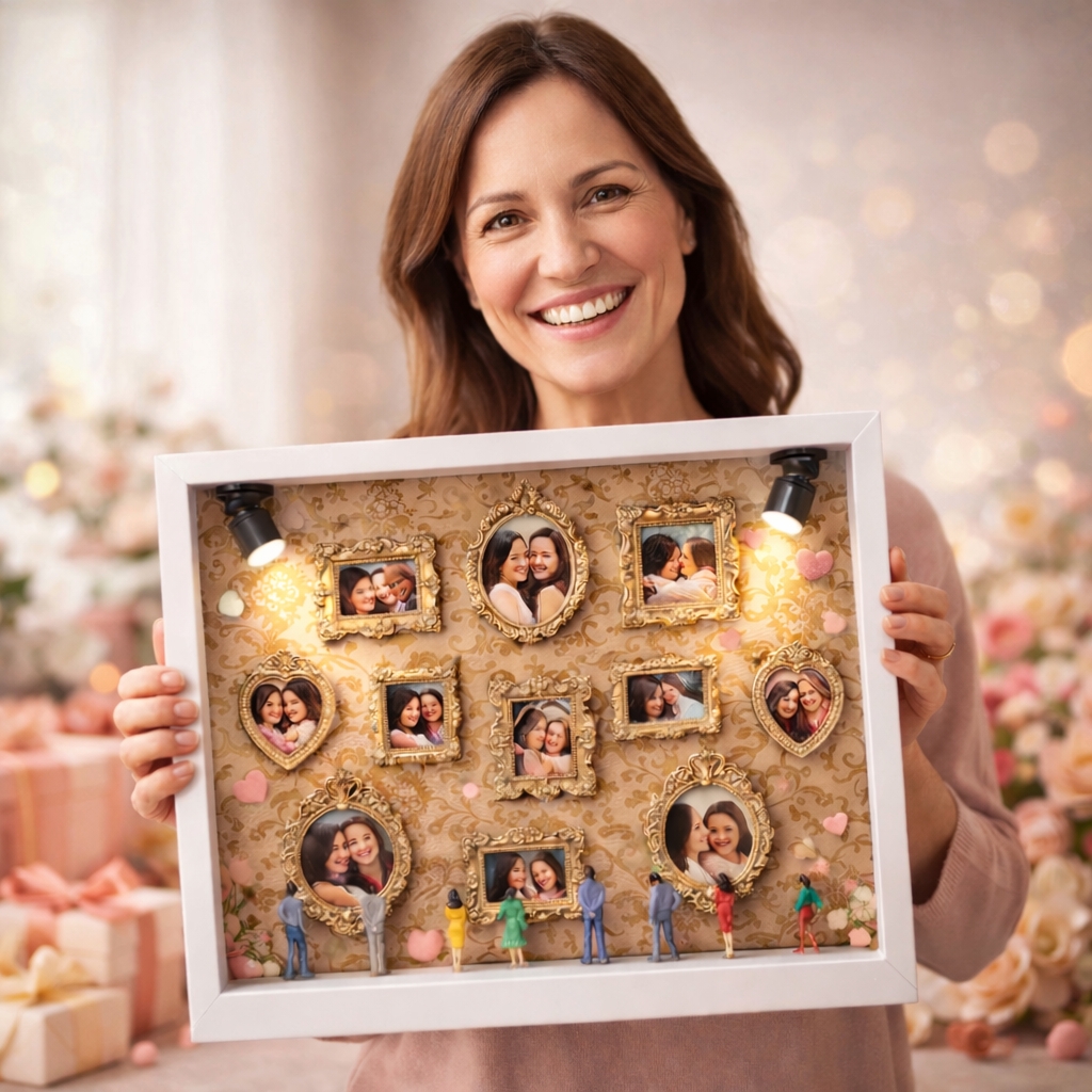 Museum of Us Frame Custom Shadow Box Frame for Mum Mother's Day Cute Miniature Museum Gifts Meaningful Gift Museum of Us Photo Frame