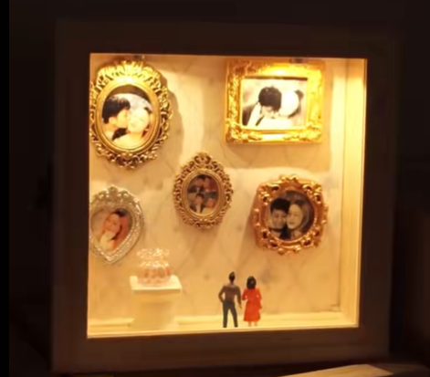 Personalized Love Museum Memory Box with Light 5/9 Photos + Mini Custom Gift-Museum of us Frame
