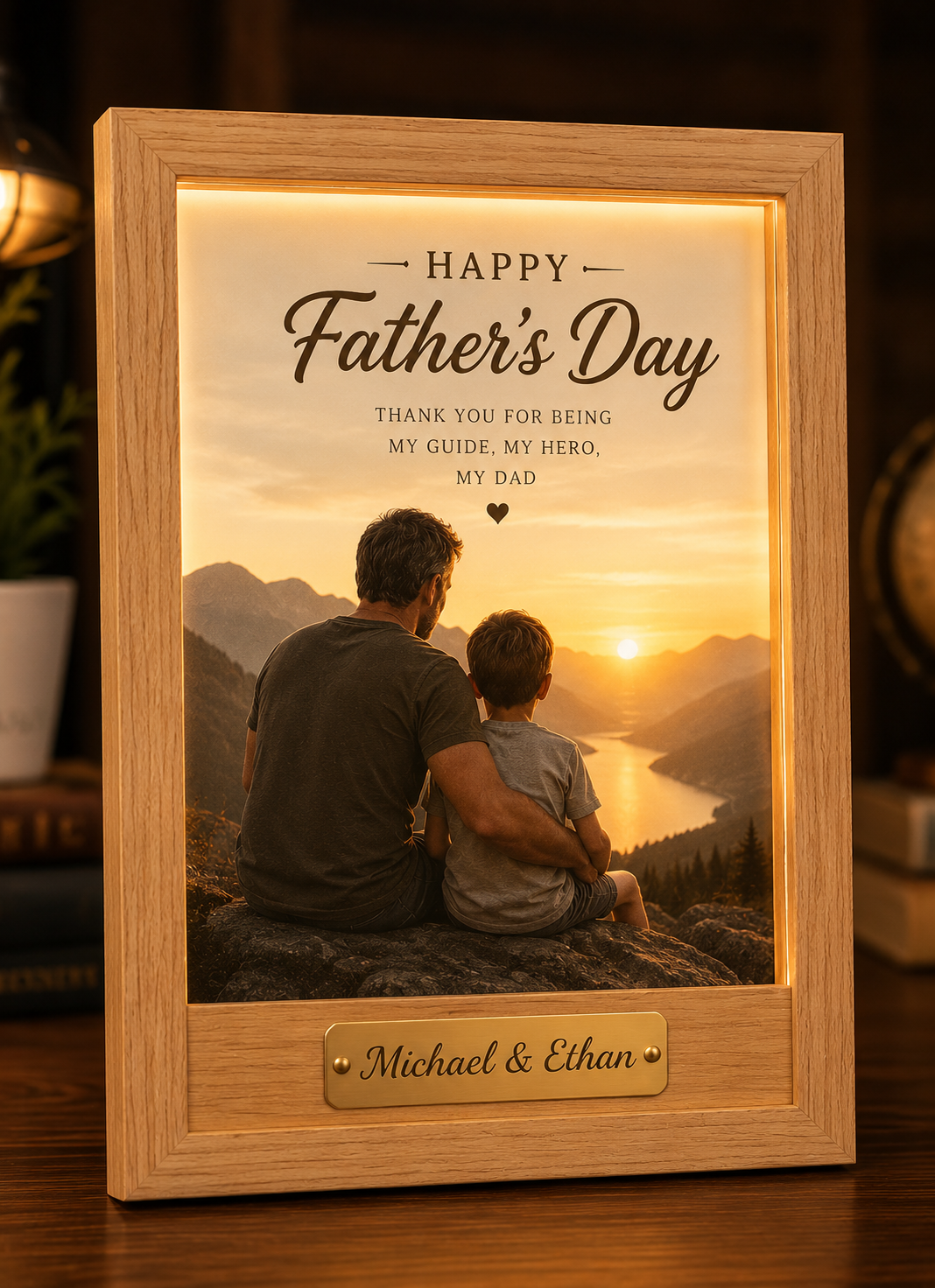 Light Up Your Memories - Personalized Father's Day LED ,Museum of Frame Photo Frame with Custom Names-Museum of us Frame