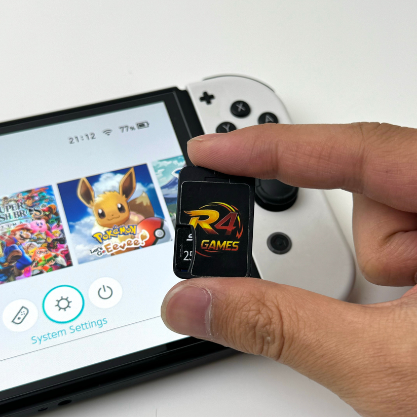 Menu R4 Switch avec liste de plus de 1000 jeux sur Nintendo Switch