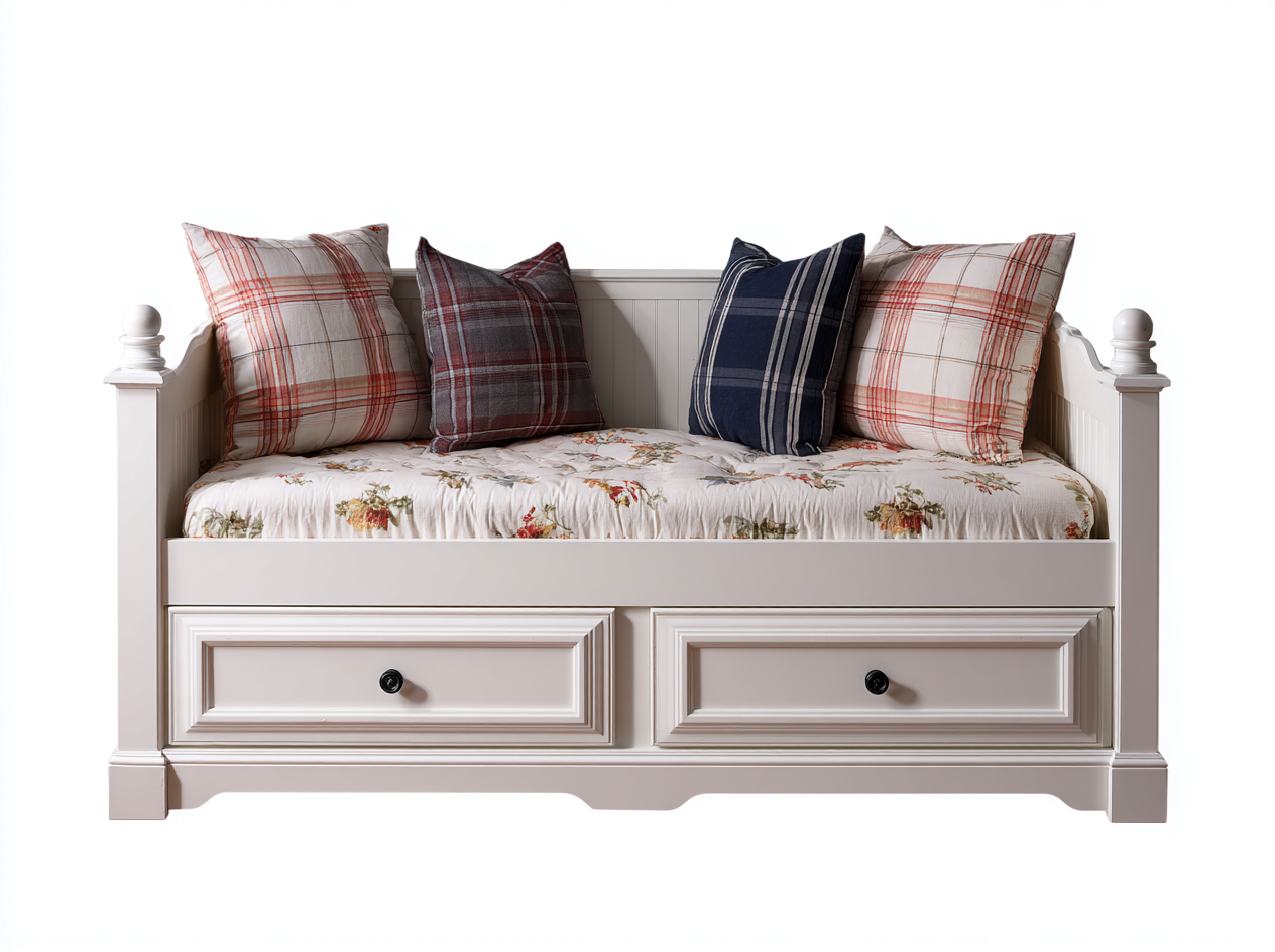 Sofa Bed Upholstered Fabric 79x41x36 inches White for Living Room Classic Design-Cottamyshop