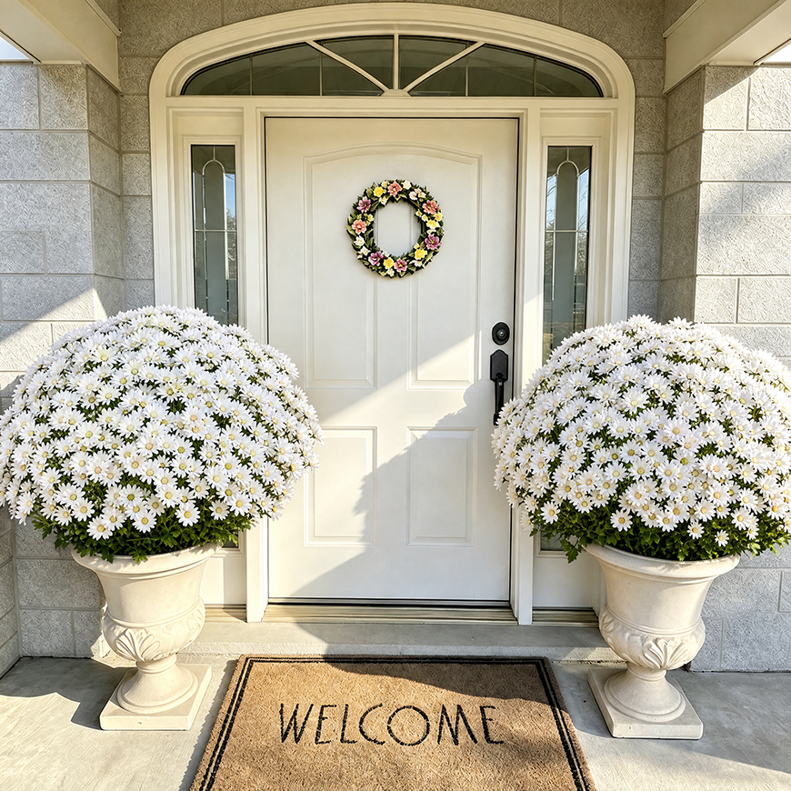 💥Last Day 49% OFF🌼- Artificial Outdoor Sunset Mums Flowers - UV resistant, Waterproof, Windproof