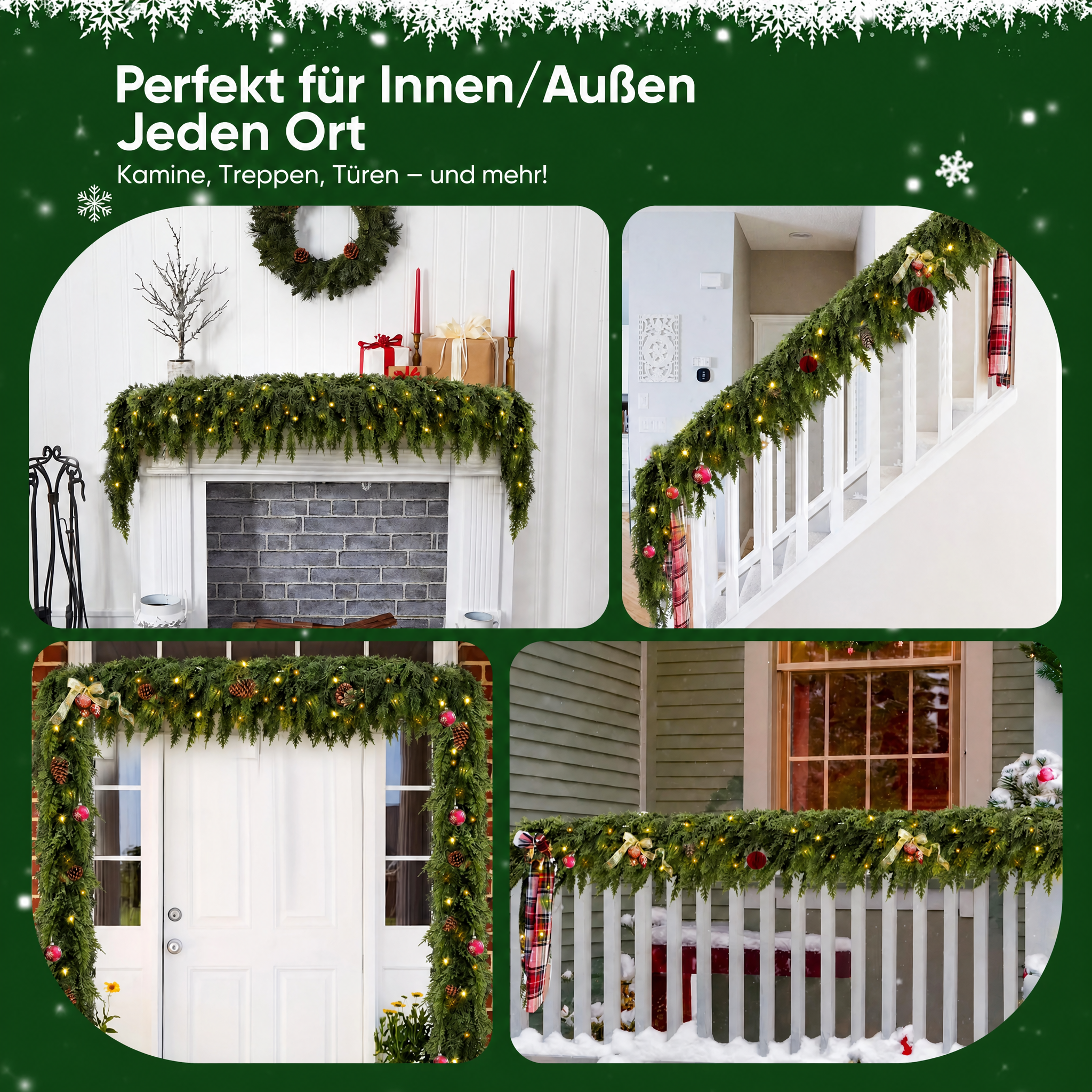 🏆Top-Seller 2026💥 Beleuchtete Weihnachts-Zederngirlande