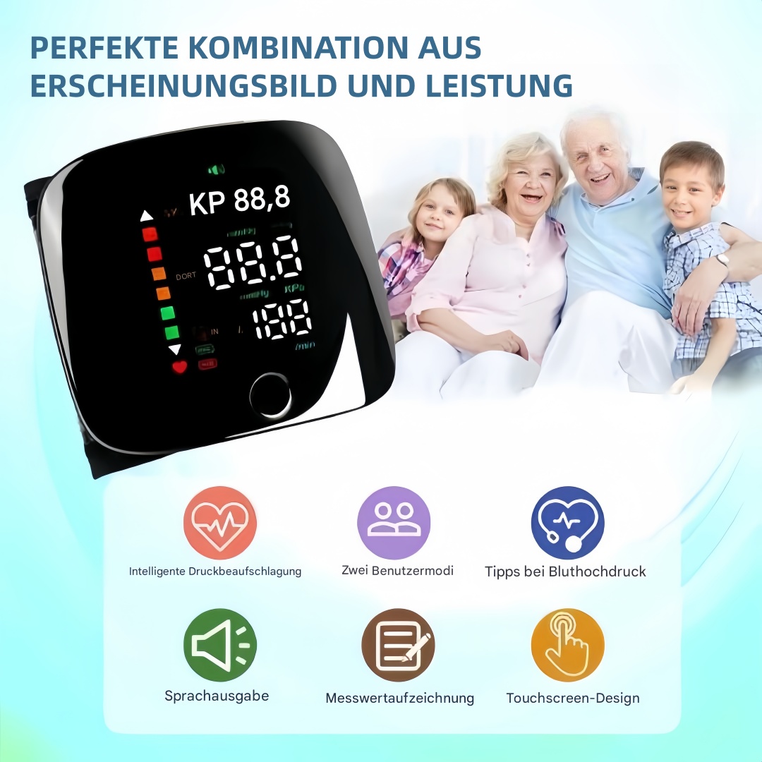 Wrist Blood Pressure Monitor – LED Display, Adjustable, Health Tracking