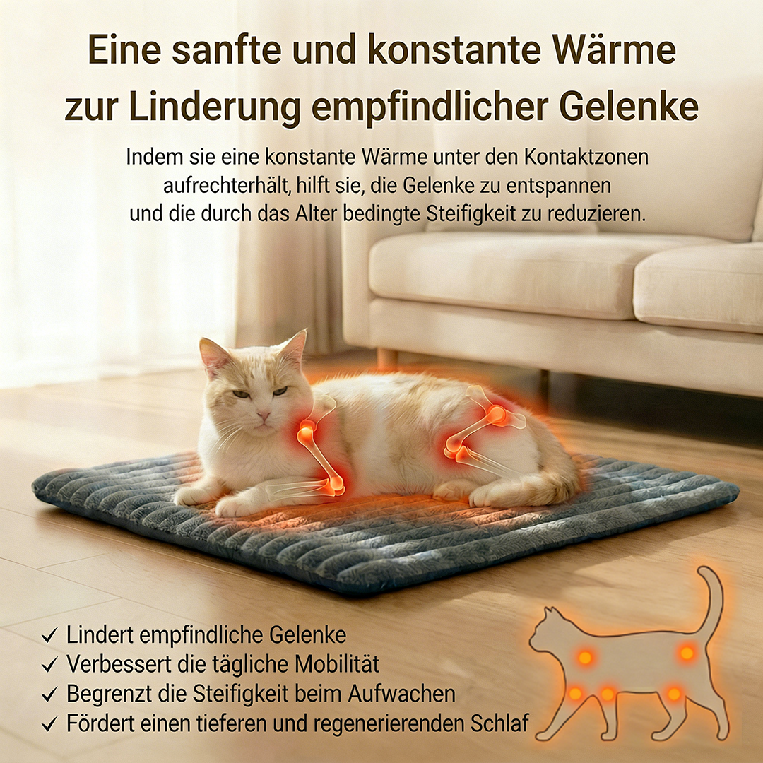 SELBSTWÄRMENDE MATTE FÜR HUNDE UND KATZEN - Entlastet auf natürliche Weise die Gelenke Ihres Haustieres.