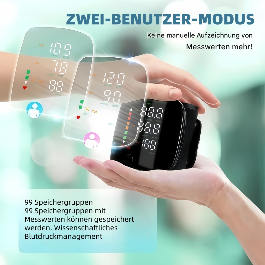 Wrist Blood Pressure Monitor – LED Display, Adjustable, Health Tracking