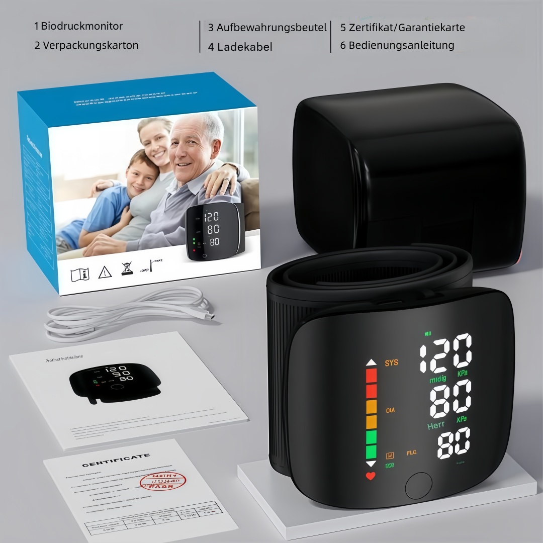 Wrist Blood Pressure Monitor – LED Display, Adjustable, Health Tracking