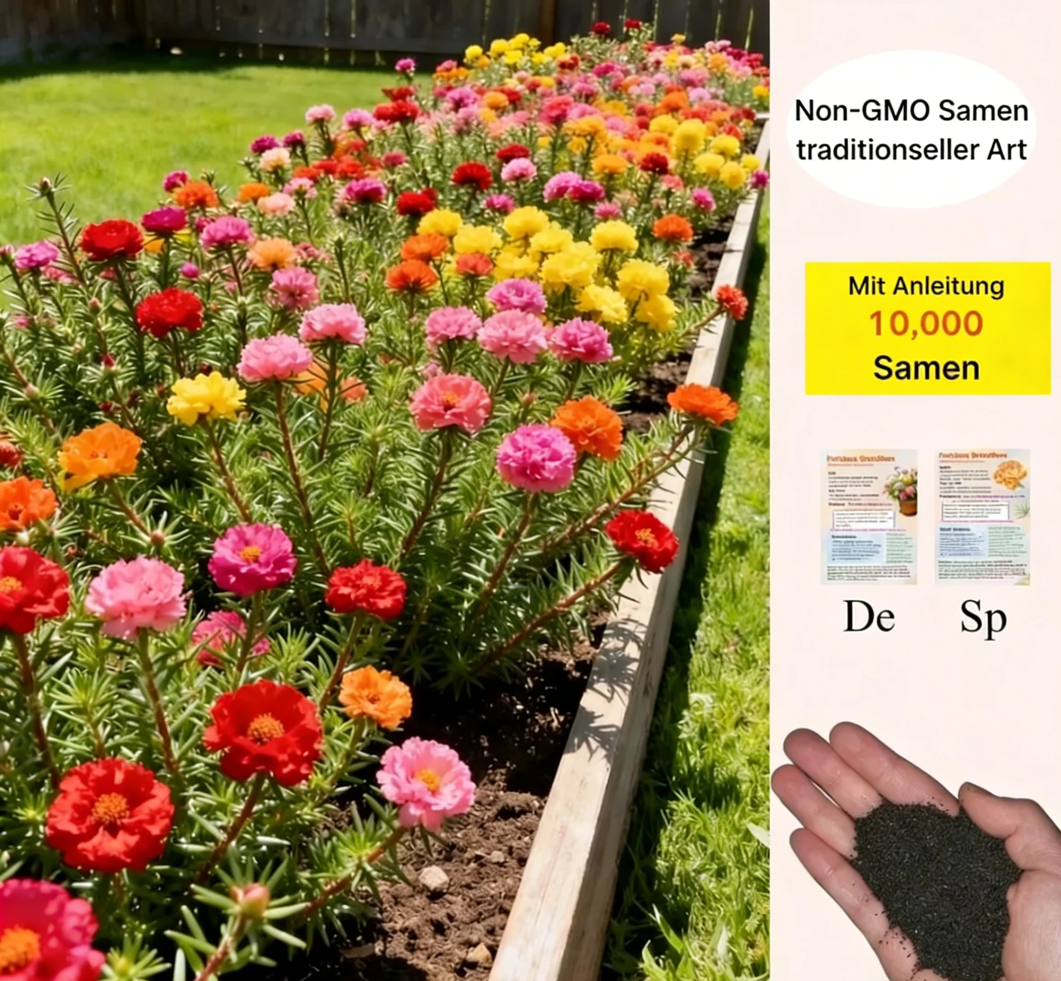 🌸 Portulaksamen – Gefüllte Moosrose