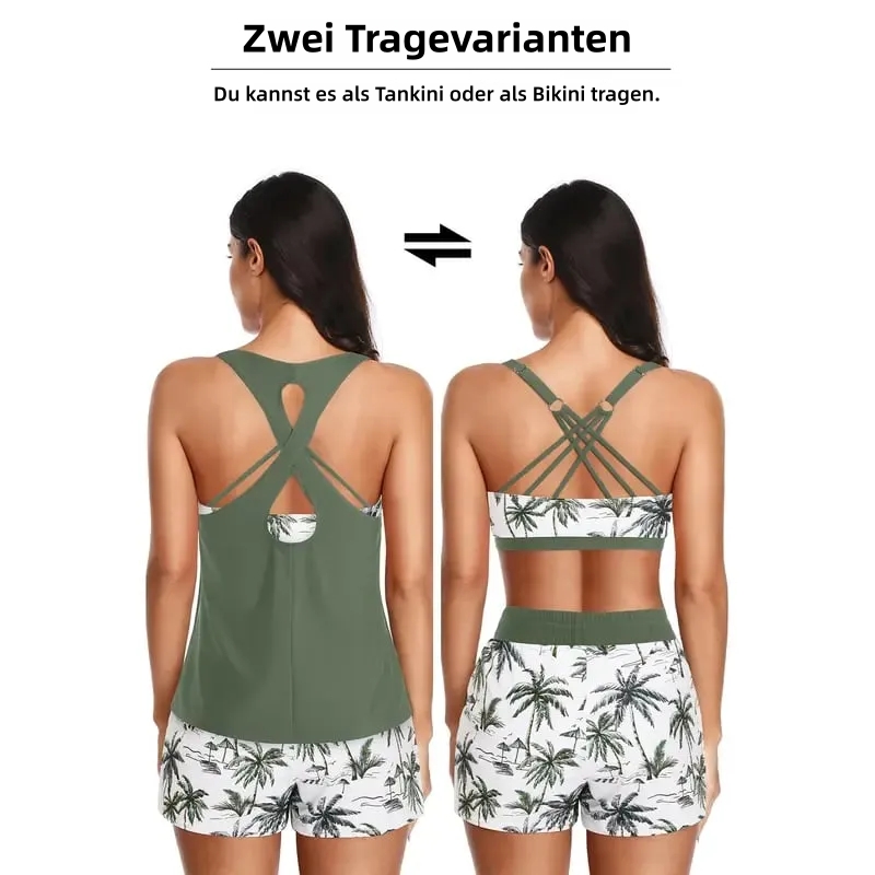 🏖️Letzter Tag im Angebot: 49 % Rabatt! 🔥Aqua Eve Dreiteiler Tankini mit Shorts🩱