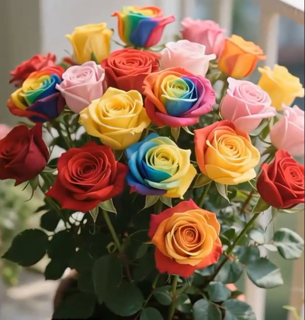 ✨ Rainbow Roses Seeds– Bloom All Year Round 🌈
