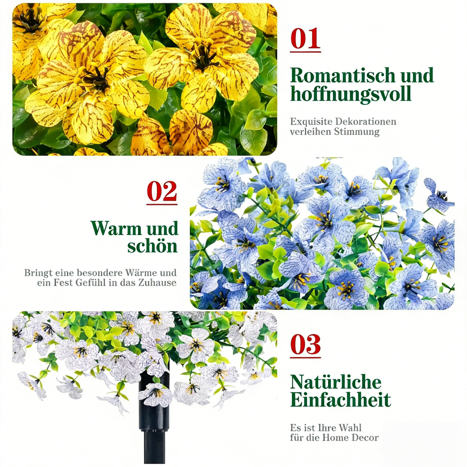 Letzter Tag der Aktion! 🔥 UV-beständige & wasserfeste Kunstblumen-Deko für drinnen und draußen