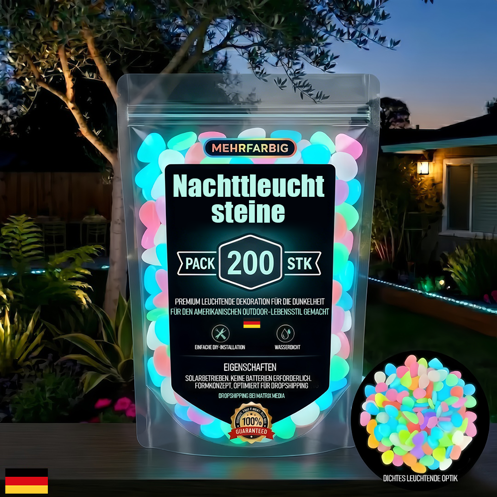 💥LETZTER TAG: 50 % RABATT💥🌈 Bunte, im Dunkeln leuchtende Gartensteine