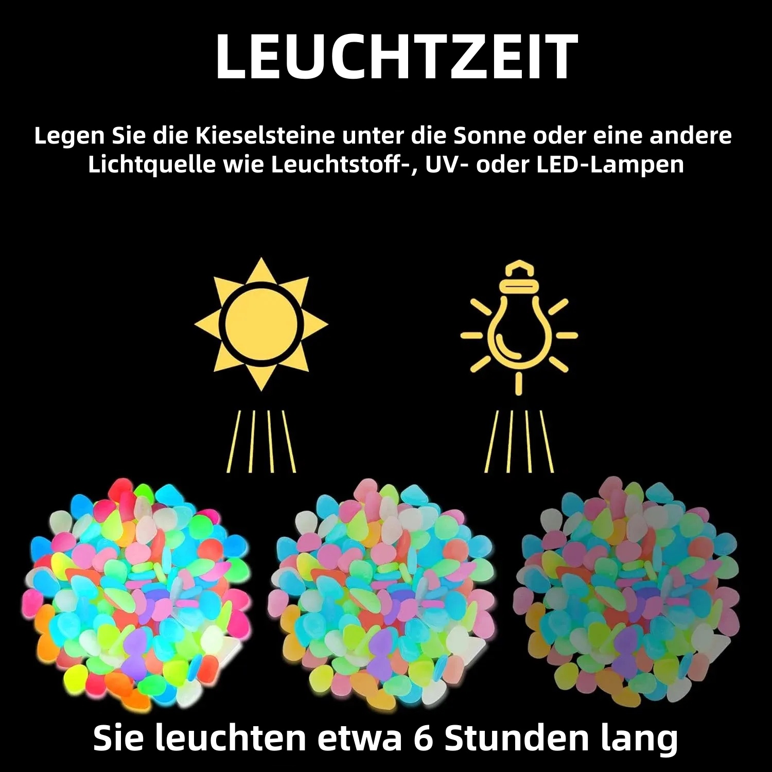 💥LETZTER TAG: 50 % RABATT💥🌈 Bunte, im Dunkeln leuchtende Gartensteine