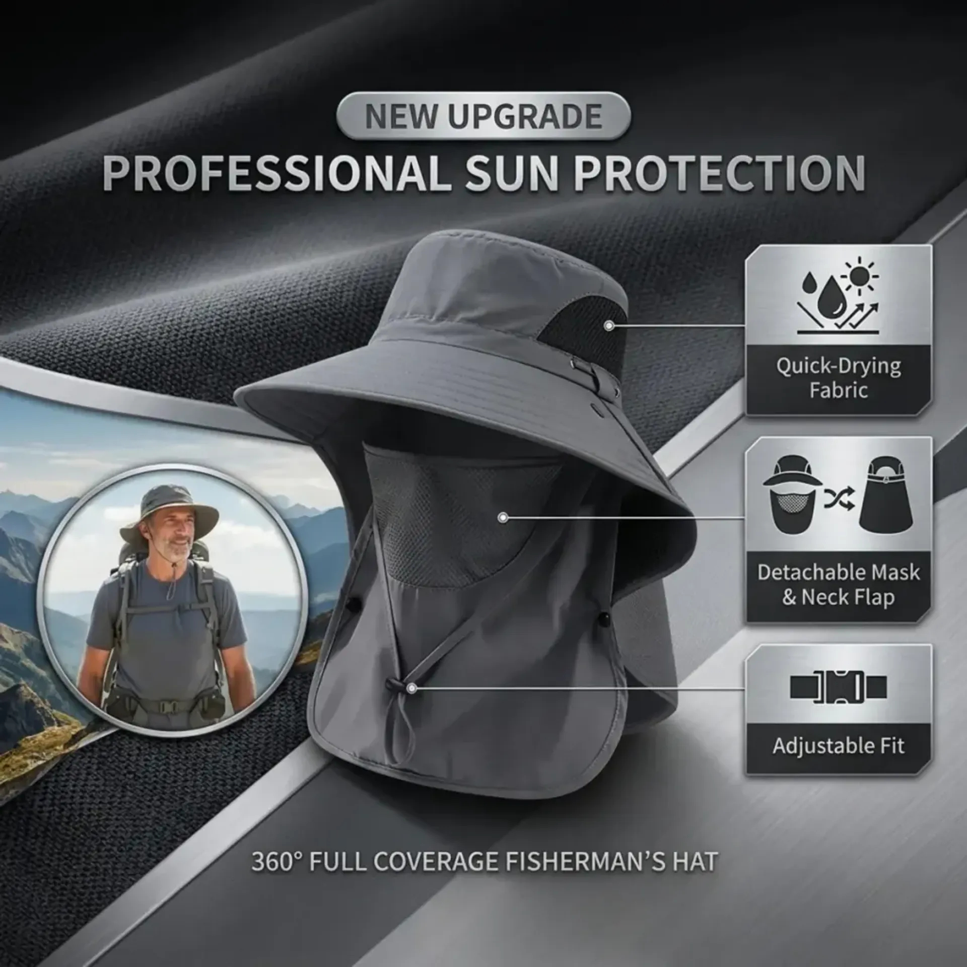☀️ SUMMER SALE 50% OFF 🔥 UPF 50+ Sun Protection Hat With Full Face & Neck Coverage