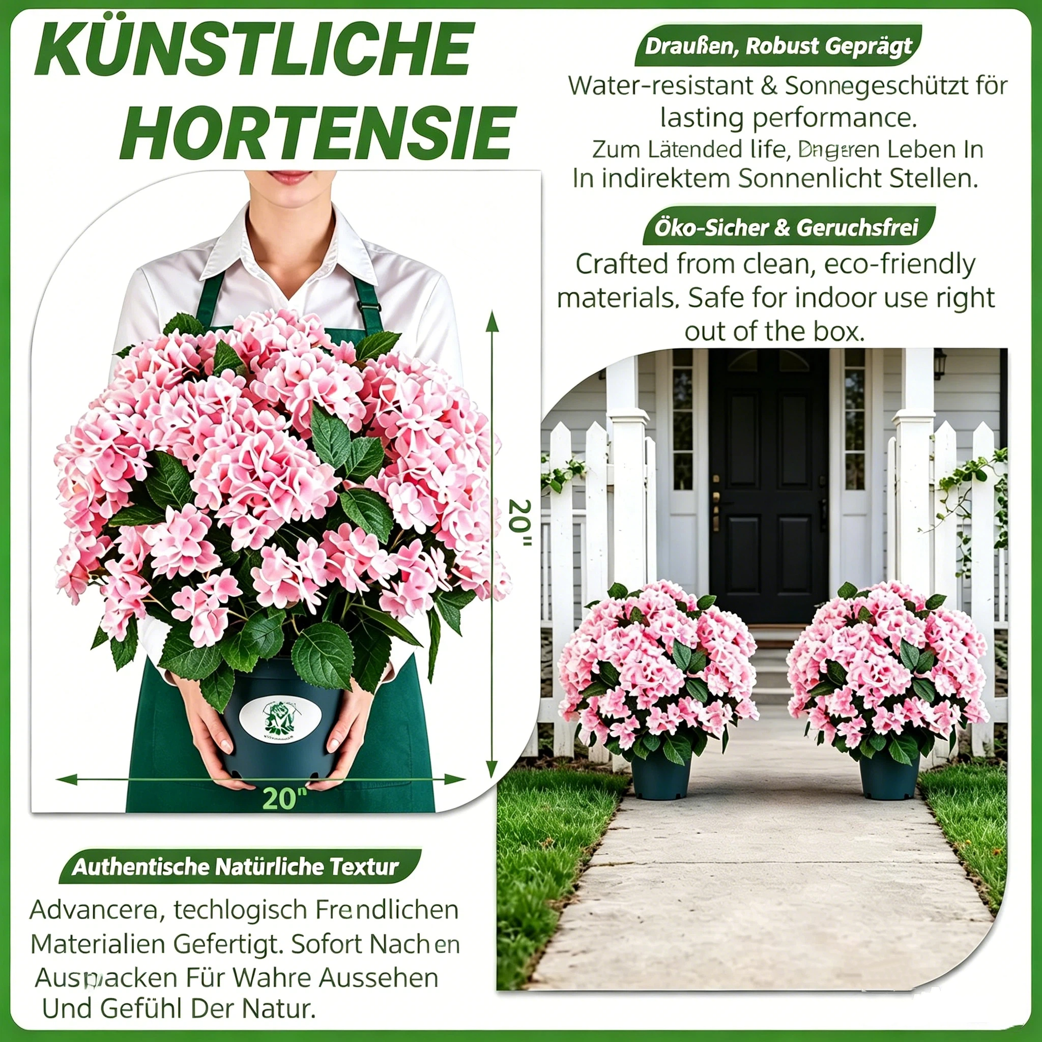 🔥Letzter Tag – 70 % RABATT🔥Künstliche Hortensienblüten für den Außenbereich – UV-beständig, wasserdicht, windbeständig