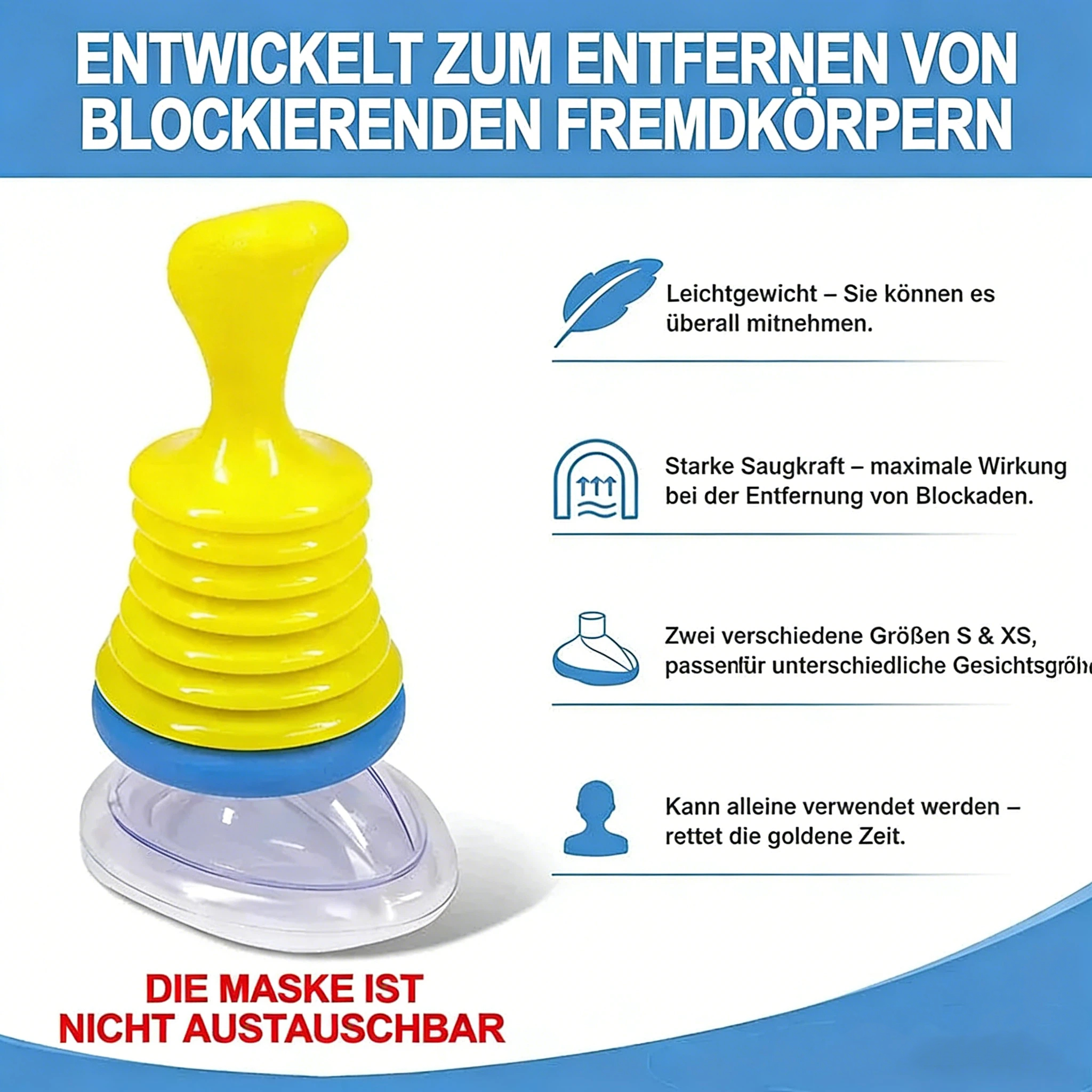 Nichtinvasive Erste-Hilfe bei Erstickungsanfällen für Erwachsene und Kinder | Anti-Erstickungsgerät