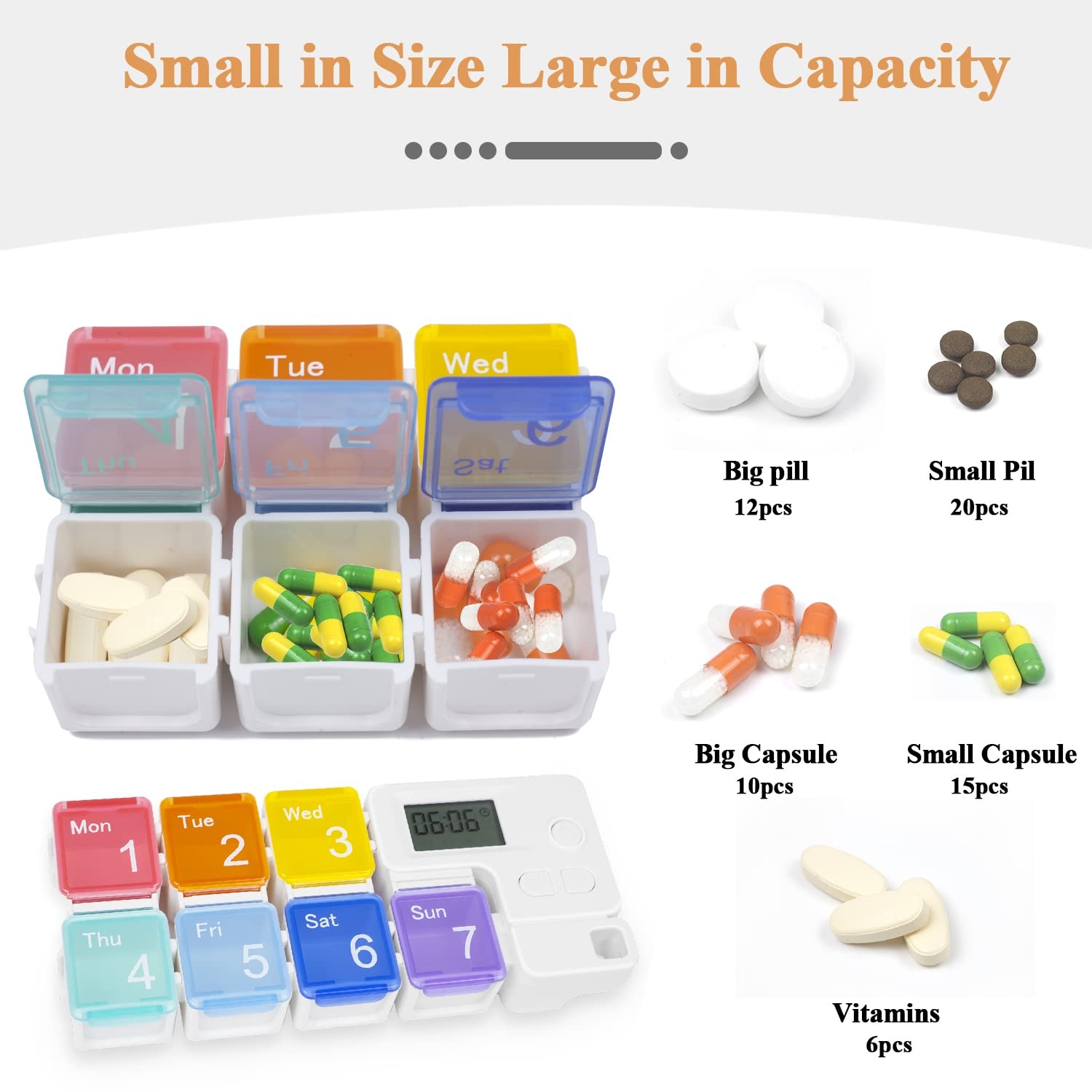 Nie wieder eine Tablette vergessen: Intelligenter 7-Tage Pillen-Manager mit Smart-Vibrationsalarm – 100% Sicher & BPA-frei