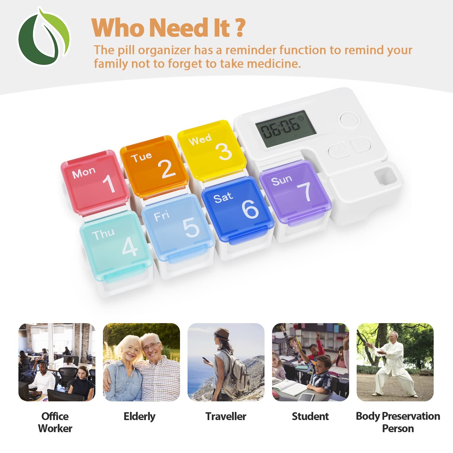 Nie wieder eine Tablette vergessen: Intelligenter 7-Tage Pillen-Manager mit Smart-Vibrationsalarm – 100% Sicher & BPA-frei