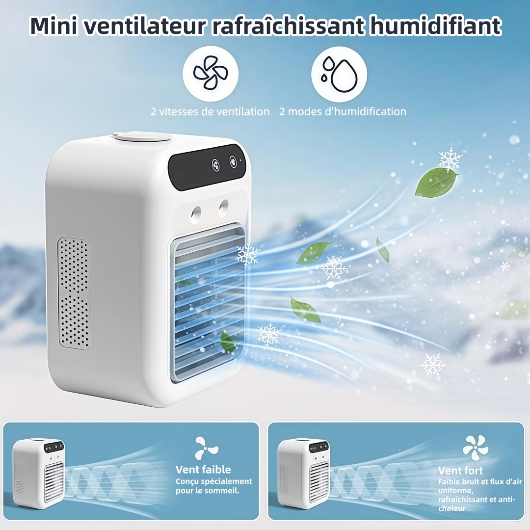 ❄️Offre limitée : 50 % de réduction ! ❄️ Mini climatiseur portable avec fonctions de refroidissement et d’humidification