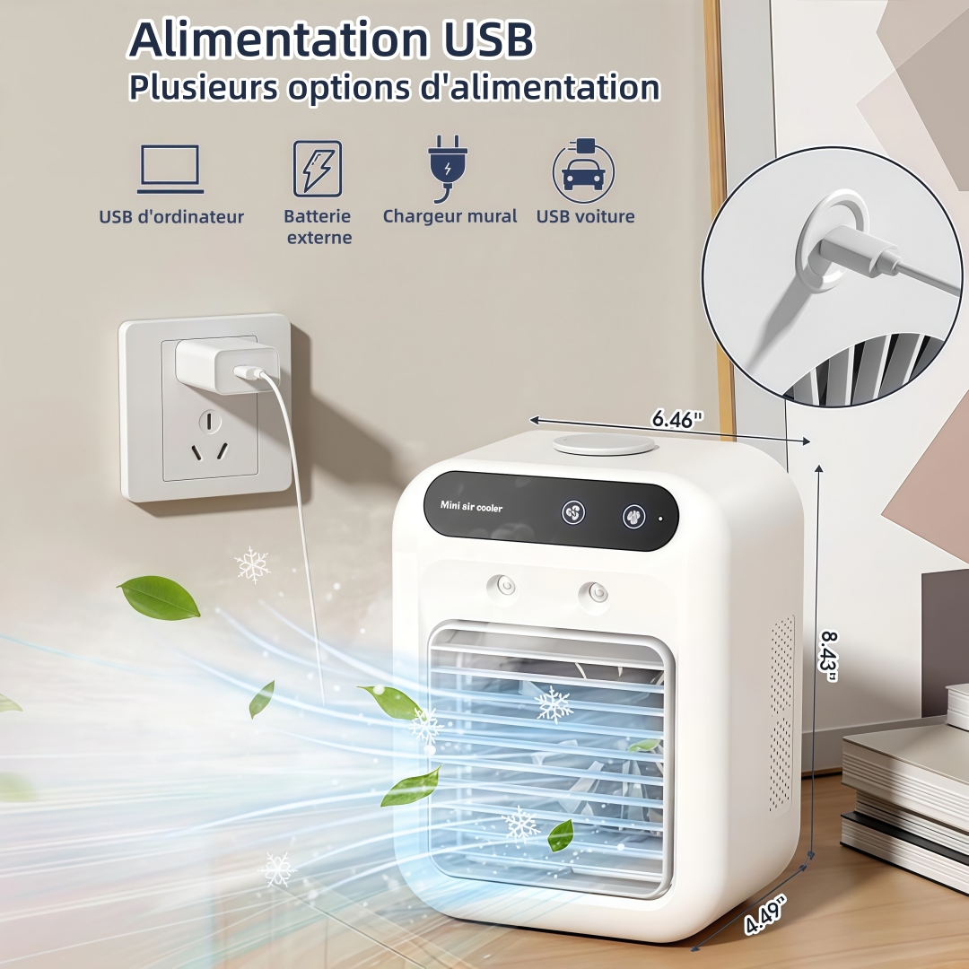 ❄️Offre limitée : 50 % de réduction ! ❄️ Mini climatiseur portable avec fonctions de refroidissement et d’humidification