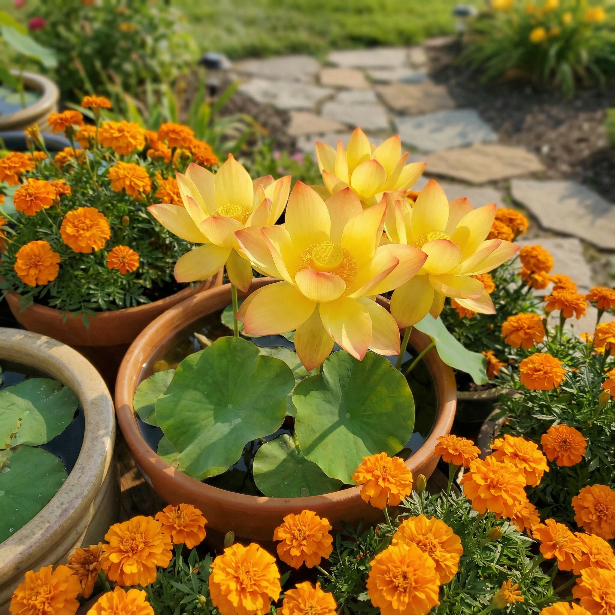 🌄Graines de lotus orange lever de soleil