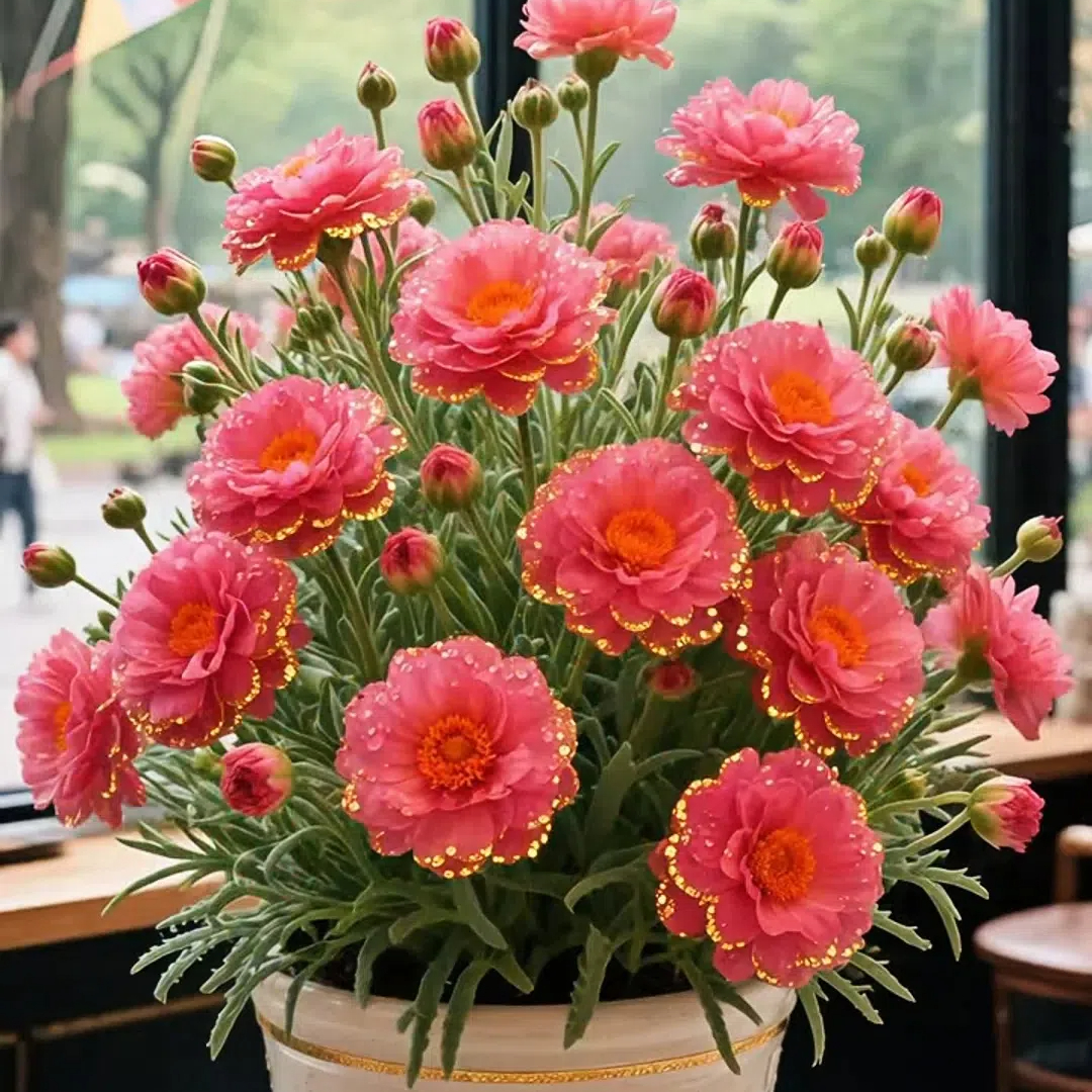 Portulaca dentelle dorée 🌸✨ Fleurs doubles éclatantes pour une touche de couleur estivale sans effort