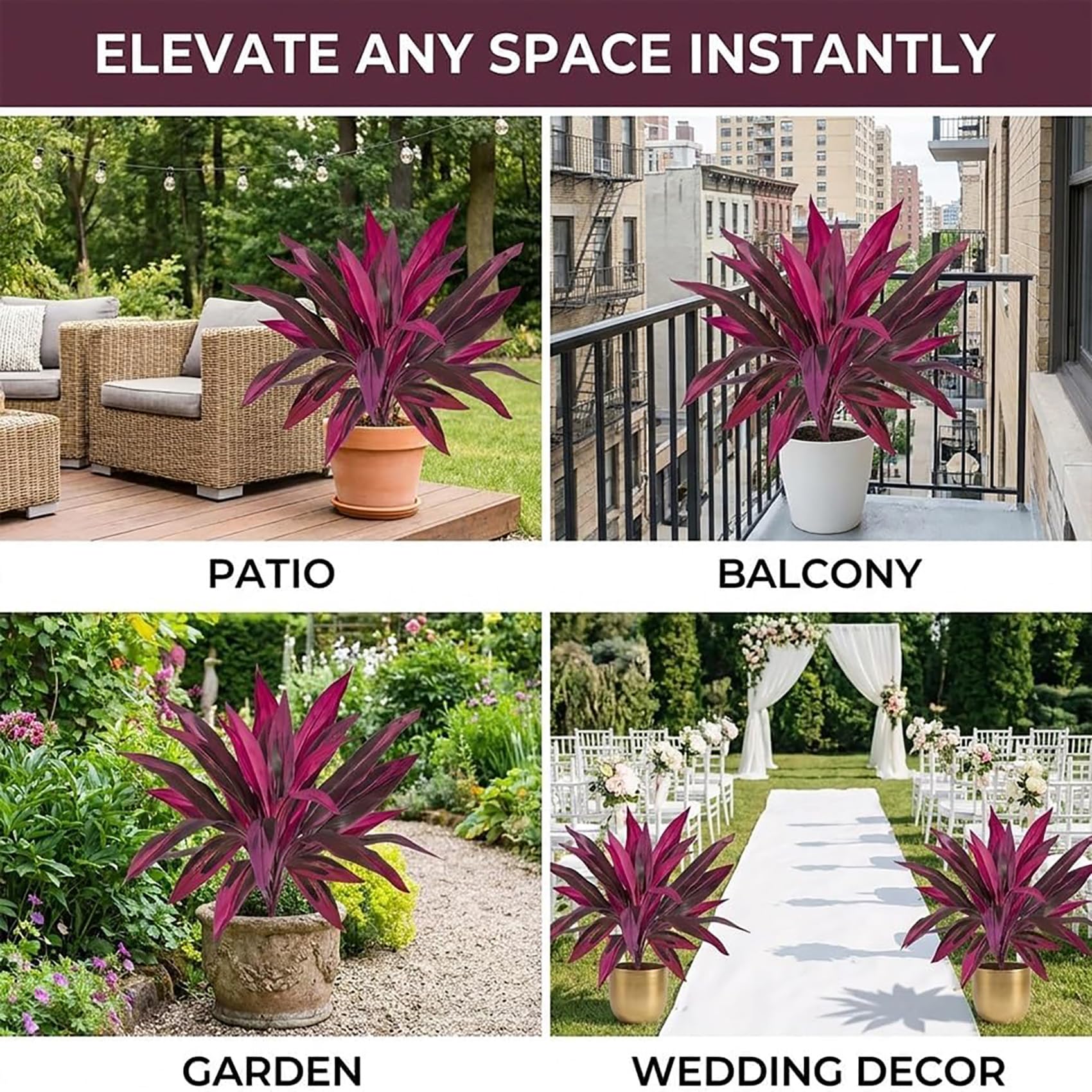 🔥BUY 1 GET 1 FREE (2 PCS)🌼Large Artificial Boston Fern & Dragon’s Blood Tree Plants 🌸